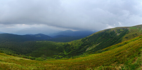 Beautifull view of Chornohora highest mountain range in Western Ukraine