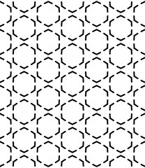 Black and white seamless abstract pattern. Background and backdrop. Grayscale ornamental design. Mosaic ornaments. Vector graphic illustration. EPS10.
