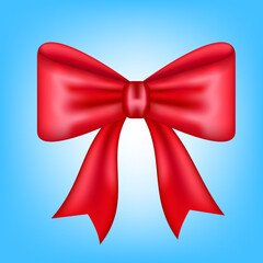 red christmas satin bow