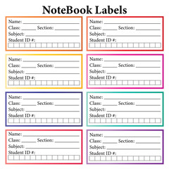 vector template of Notebook Labels design 