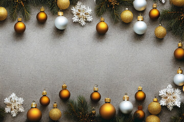 Fototapeta premium Christmas background on the snow or stone background.
