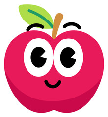 Apple face cute with white stroke