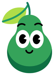 Avocado face cute with white stroke