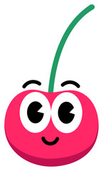 Cherry face cute with white stroke