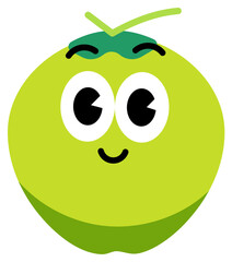 Coconut face cute with white stroke
