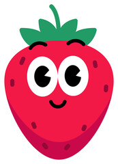 Strawberry face cute with white stroke