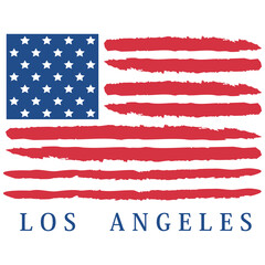 grunge american flag with text los angeles california, Cool style