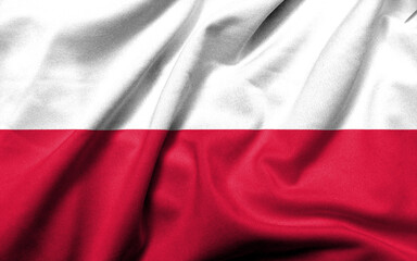 3D Flag of Poland satin
