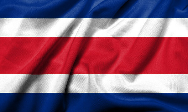 3D Flag of Costa Rica satin