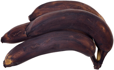 Bananas are black in clusters isolated. PNG