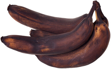 Bananas are black in clusters isolated. PNG