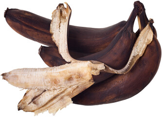 Bananas are black in clusters isolated. PNG
