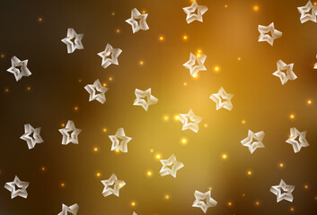 Dark Orange vector template with sky stars.