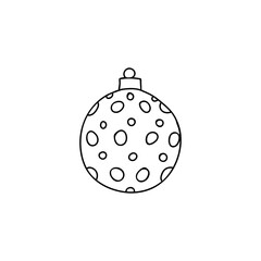 Christmas tree balls illustration. Christmas tree balls hand drawn icon. Christmas tree toy doodle illustration.