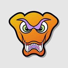 Illustration of funny abstract comic icon with various emotion