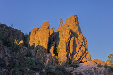 Pinnacles National Park Rock Formations During Golden Hour