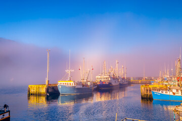 View of Saint John Harbour Newfoundland Canada during sunrise
