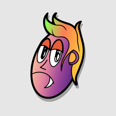 Retro 30s funny cartoon and comic character face vector illustration