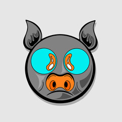 Retro 30s funny cartoon and comic character face vector illustration