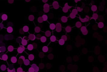 Dark Pink vector background with forms of artificial intelligence.