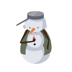3d snowman with a broom