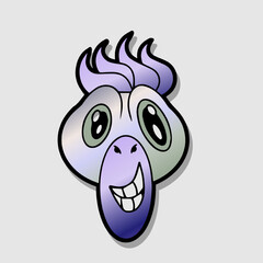 Retro 30s funny comic and cartoon character face. Element of emotion character mascot vector illustration