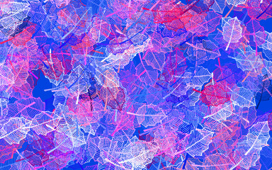 Light Red vector doodle pattern with leaves.