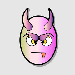 Illustration of funny abstract comic icon with various emotion