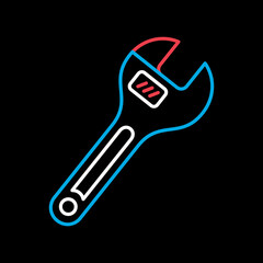 Adjustable spanner vector isolated icon