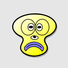 Illustration of funny abstract comic icon with various emotion