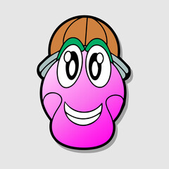 Illustration of funny abstract comic icon with various emotion