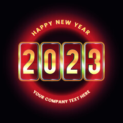 Luxury colorful 2023 new year logo. Happy new year 2023 celebration design 