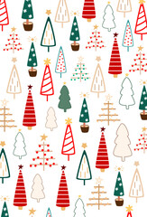 Fototapeta na wymiar Merry Christmas pattern. Surface design for textile, fabric, wallpaper, wrapping, giftwrap, paper, scrapbook