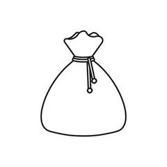 Santa Claus bag icon. Big sack. Vector. Line style.	