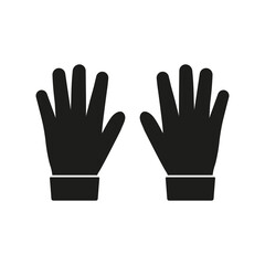 Winter gloves icon. Vector. Flat design.