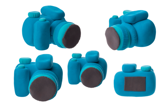 The camera is molded from plasticine isolated png transparent - Powered by Adobe