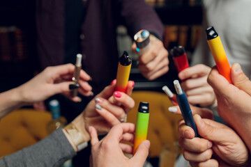 POD e-cigarette or nicotine vapor dispenser e-pen.