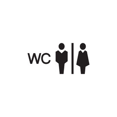 WC Icon, Male and Female Restroom Icon, Toilet Icon Vector Illustration Eps10