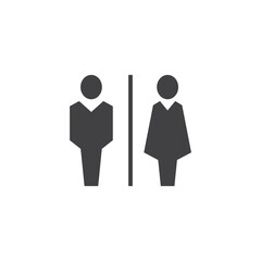 WC Icon, Male and Female Restroom Icon, Toilet Icon Vector Illustration Eps10