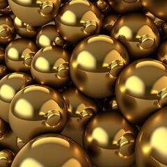 Abstract background of golden spheres for presentations and wallpapers. 3d rendering.