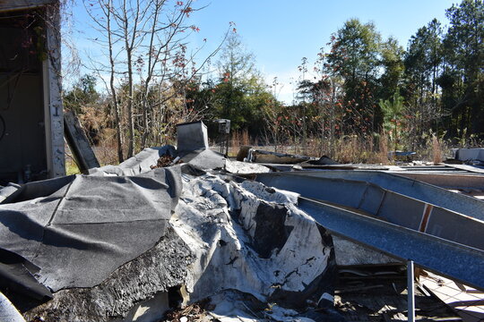 Hurricane Damage to Building in North Carolina 
