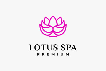 elegant lotus yoga logo premium