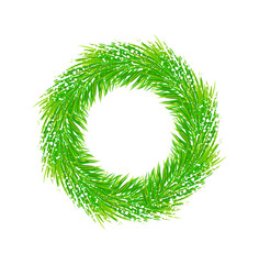 Zielony nieudekorowany wieniec ilustracja green wreath illustration - obrazy, fototapety, plakaty