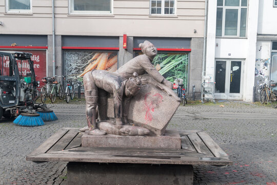 Copenhagen, Denmark - July 26, 2022: The Greenland Monument (Gronlandsmonumentet) by Svend Rathsack.