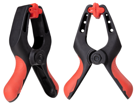 Plastic clamp on an isolated background.