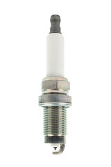 Automobile spark plugs isolated on white background.