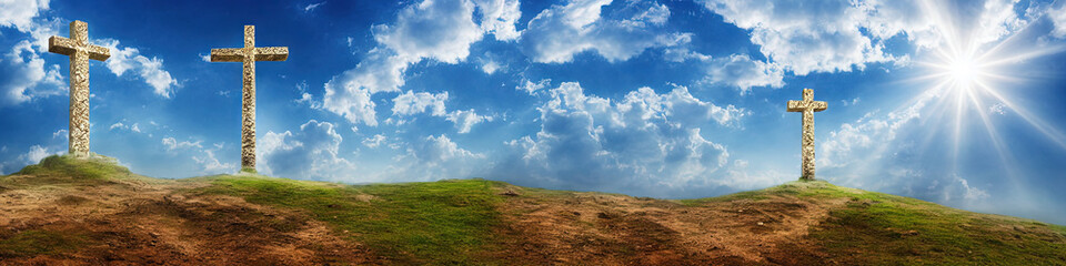 Fototapeta premium Cross on Hill