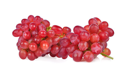 Red grapes isolated on white background.