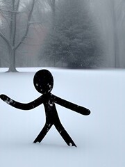stick figure in snow