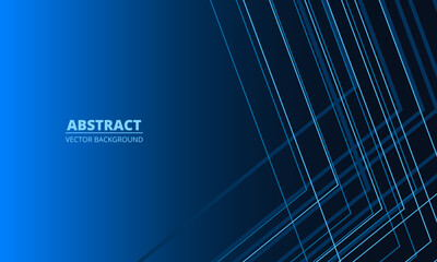 Dark blue modern geometric abstract background with blue lines, angles and outlines. Vector illustration